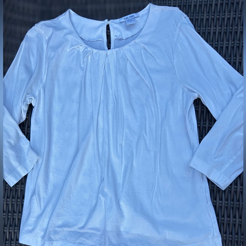 Joan Vass Women's Cream Colored Top